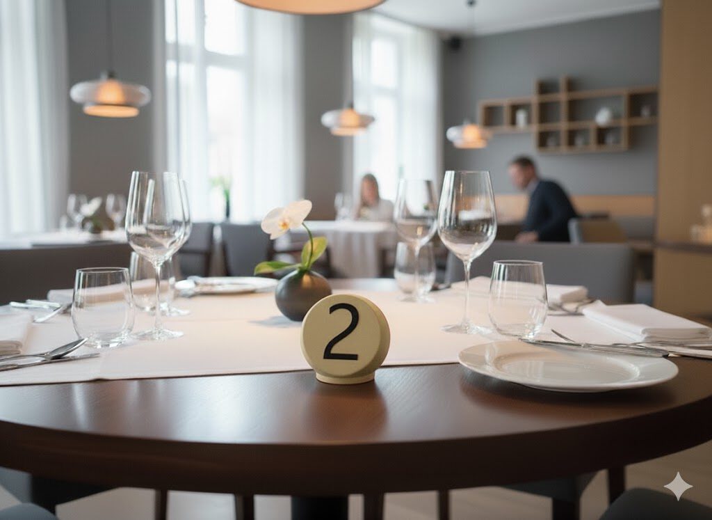 Tischnummer Beige Schwarz