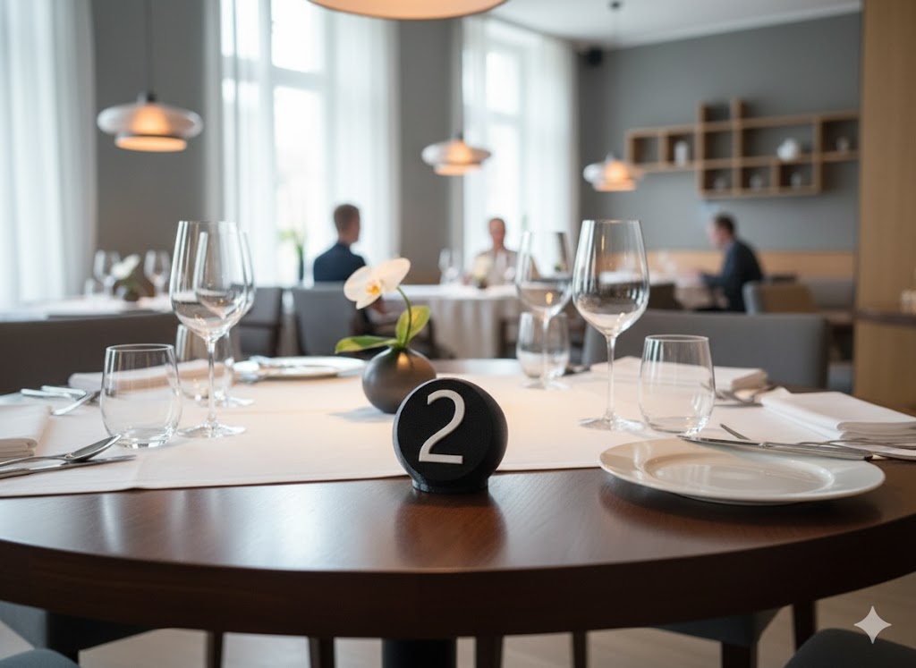 Tischnummer Schwarz Weiß