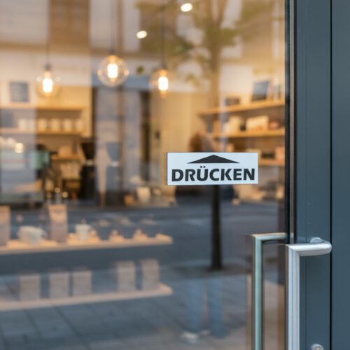 Drücken Schild