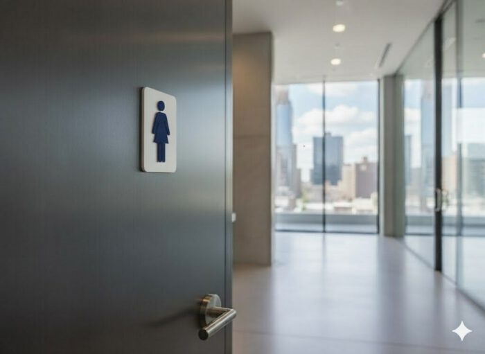 WC Damen weiß Blau