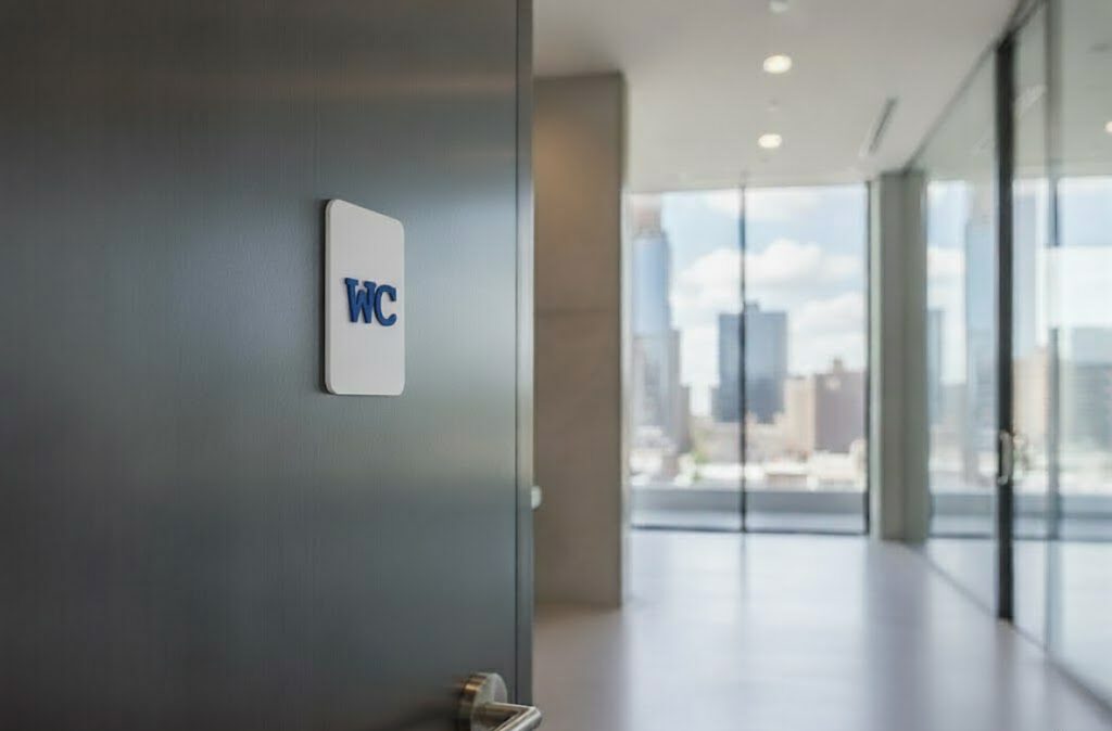 WC weiß blau