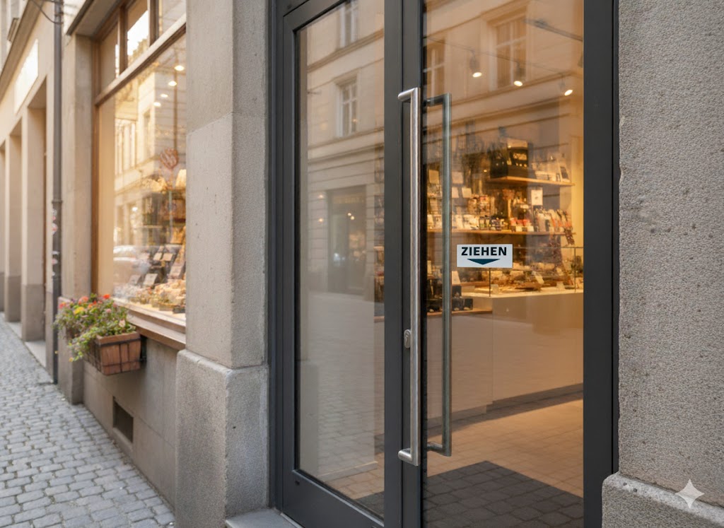 Ziehenschild Weiß Schwarz