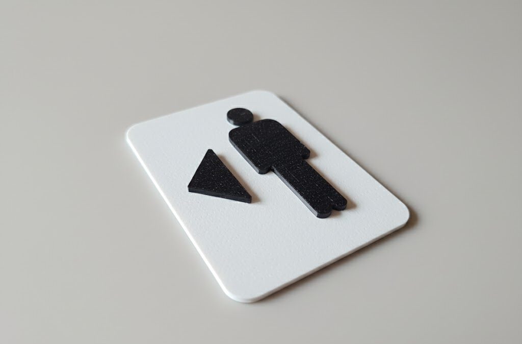 WC Schild Herren links closeup