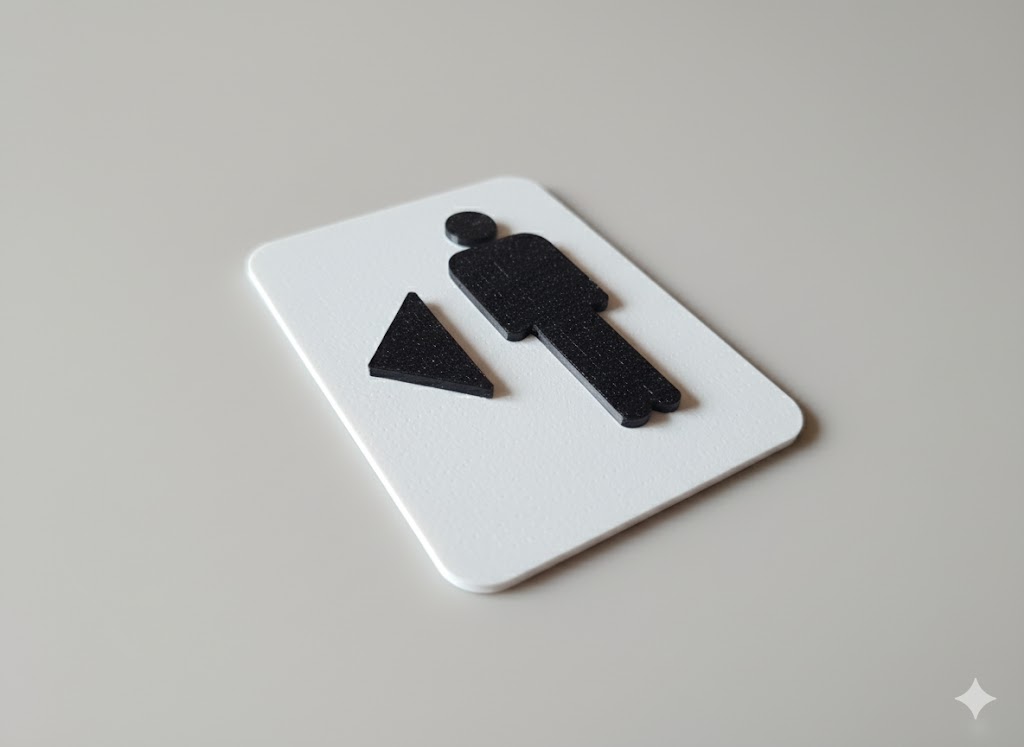 WC Schild Herren links closeup