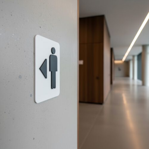 WC Schild Herren links weiß schwarz
