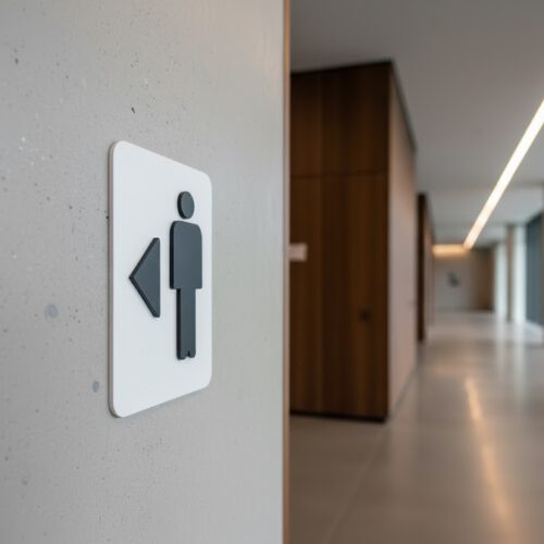 WC Schild Herren links weiß schwarz