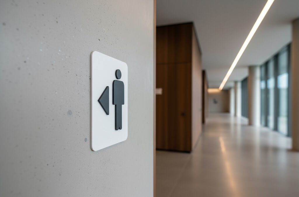 WC Schild Herren links weiß schwarz
