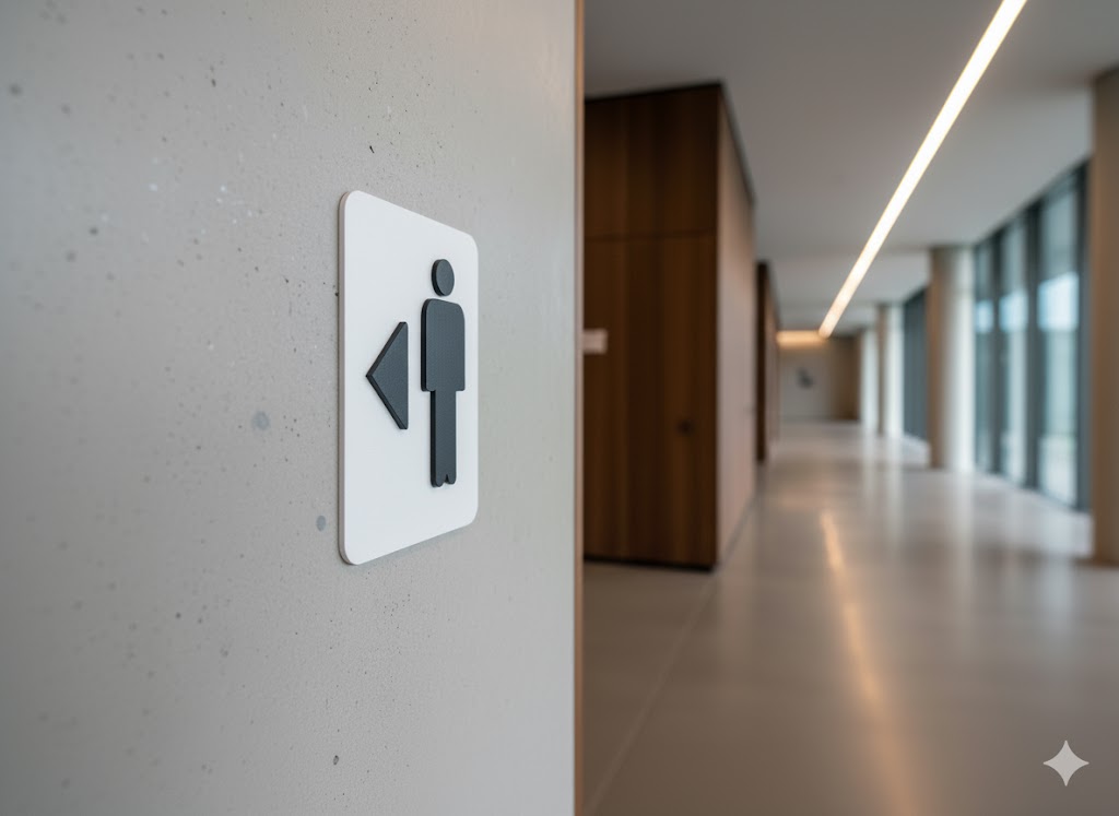 WC Schild Herren links weiß schwarz