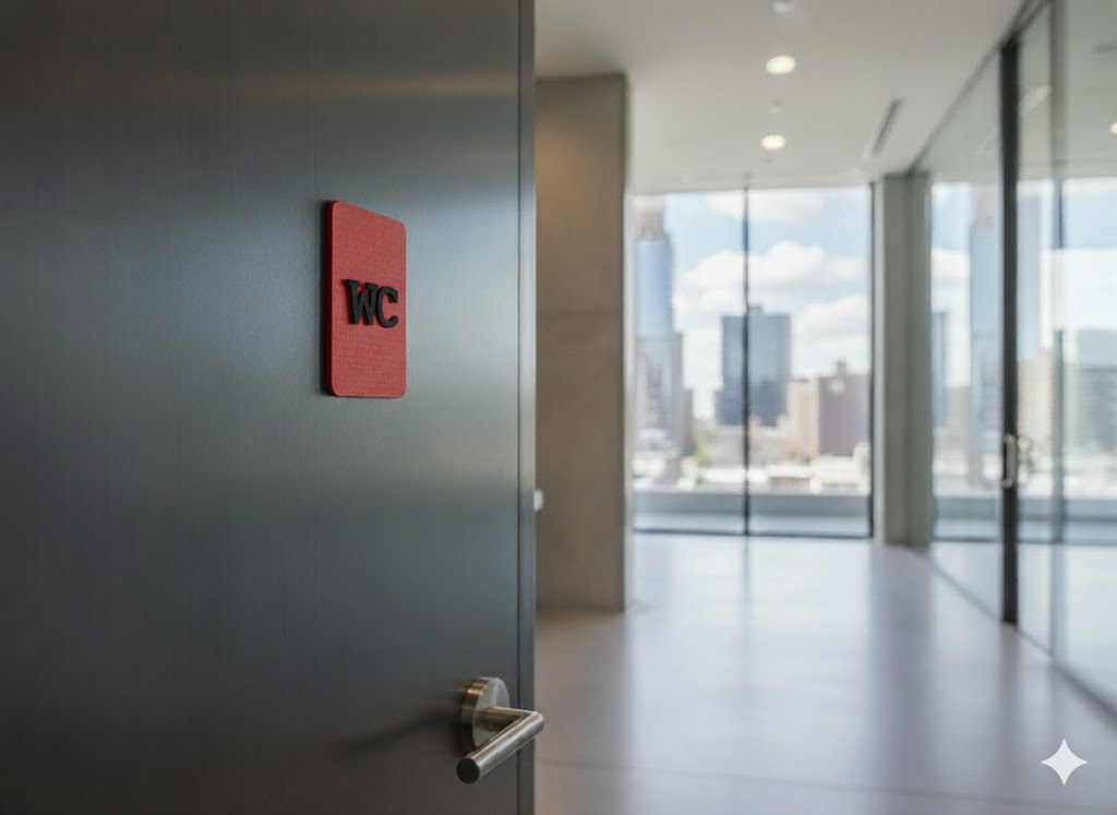 WC Schild rot schwarz