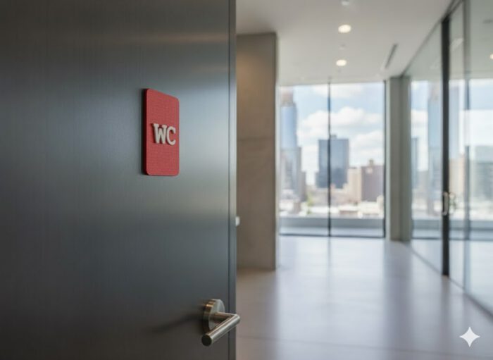WC Schild rot weiß