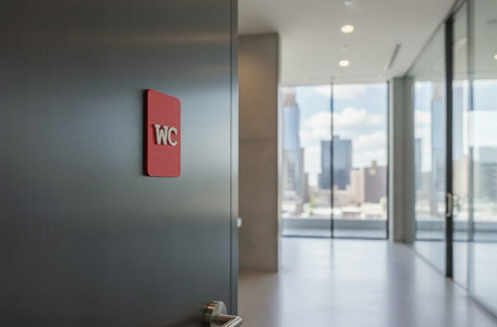 WC Schild rot weiß