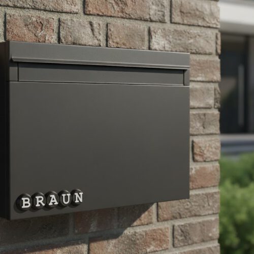 Briefkastenschild Circly 2cm schwarz weiß