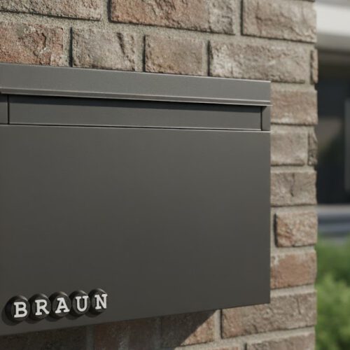 Briefkastenschild Circly 2cm schwarz weiß