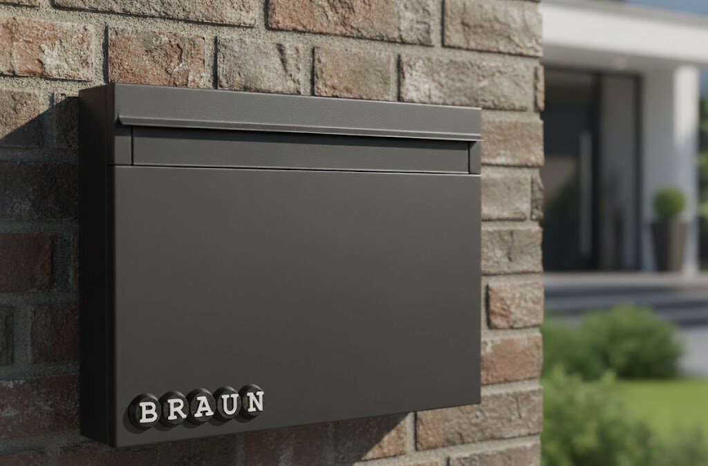 Briefkastenschild Circly 2cm schwarz weiß