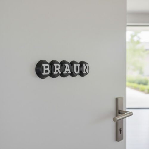 Türschild Circly Schwarz Weiß 5cm