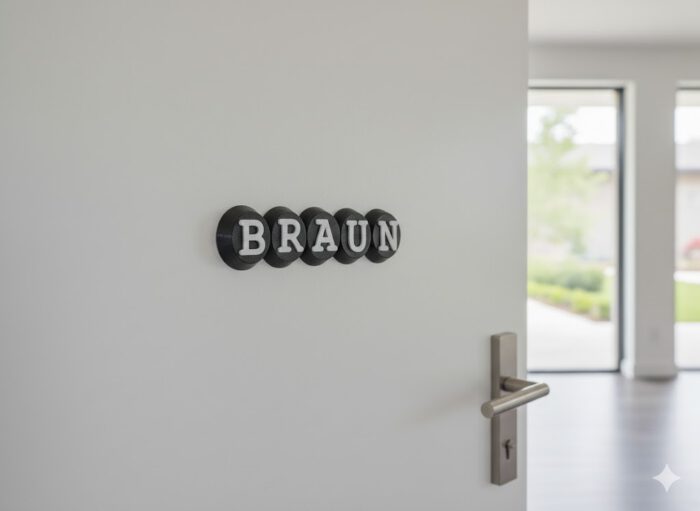 Türschild Circly Schwarz Weiß 5cm
