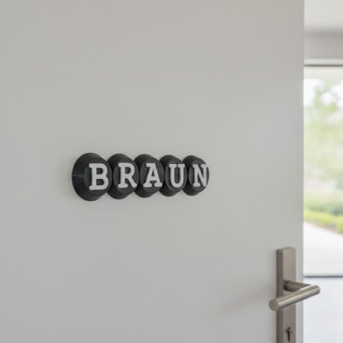 Türschild Circly Schwarz Weiß 5cm