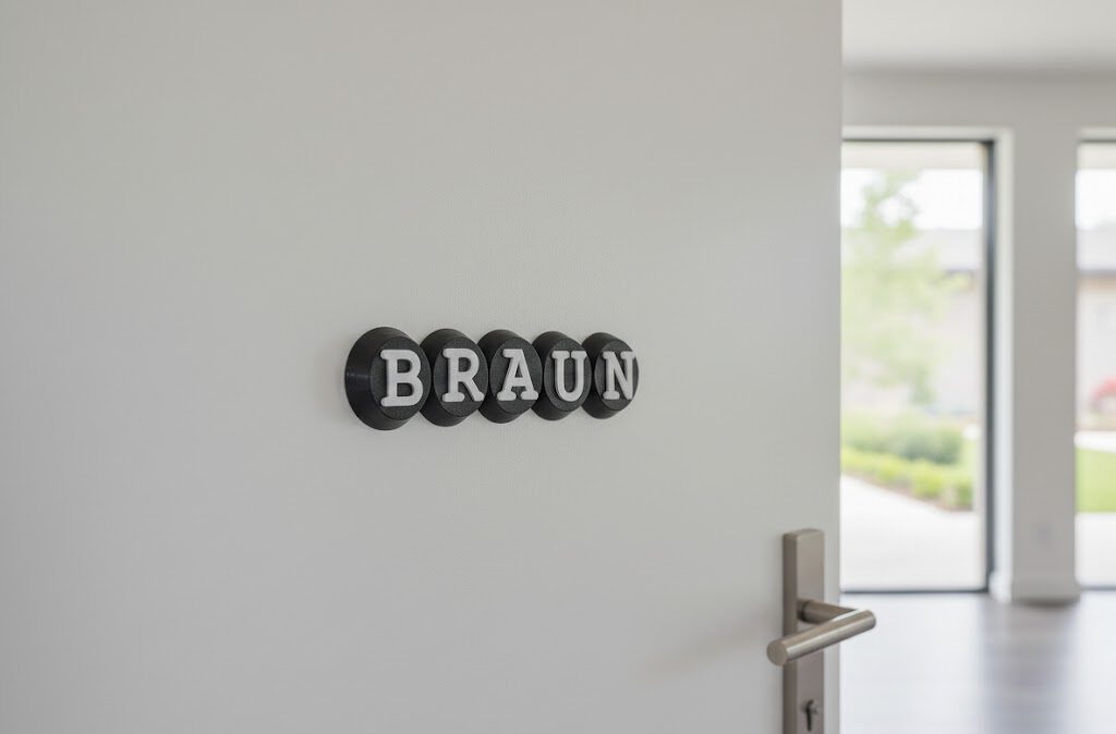 Türschild Circly Schwarz Weiß 5cm
