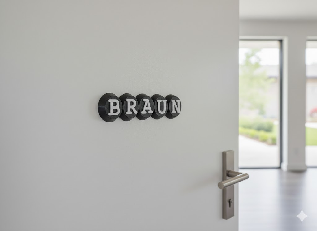 Türschild Circly (Höhe 5cm) 1 Türschild Circly Schwarz Weiß 5cm