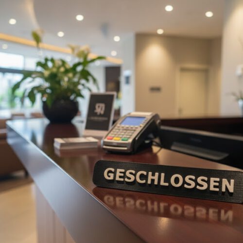 Geschlossen Aufsteller