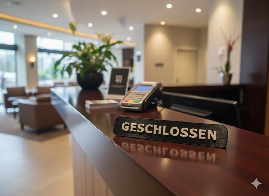 Geschlossen Aufsteller 1 Geschlossen Aufsteller