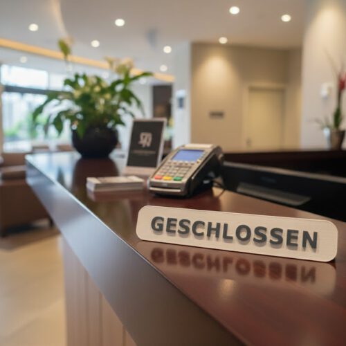 Geschlossen Aufsteller