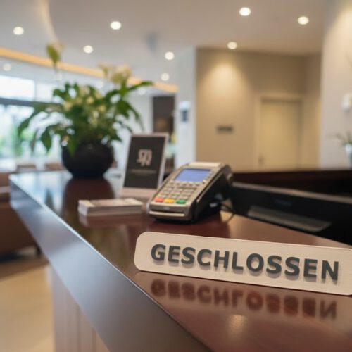 Geschlossen Aufsteller