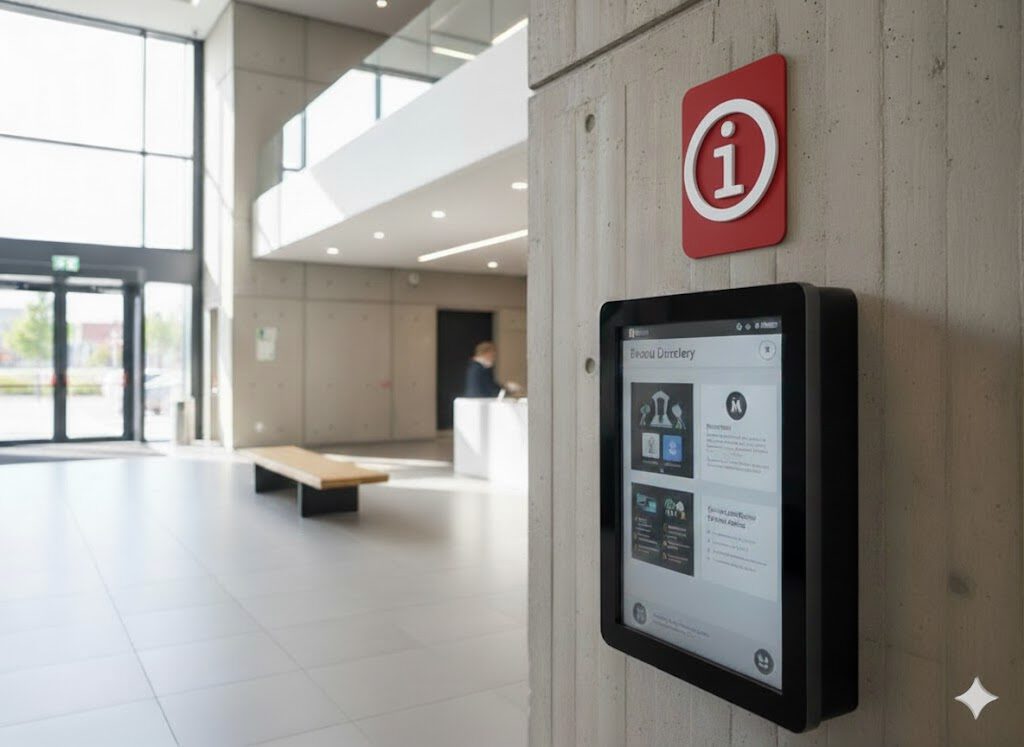 Info Schild Rot Weiß