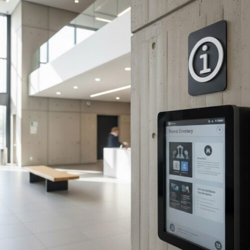Info Schild Schwarz Weiß
