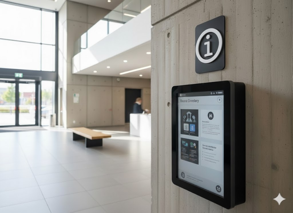 Info Schild Schwarz Weiß