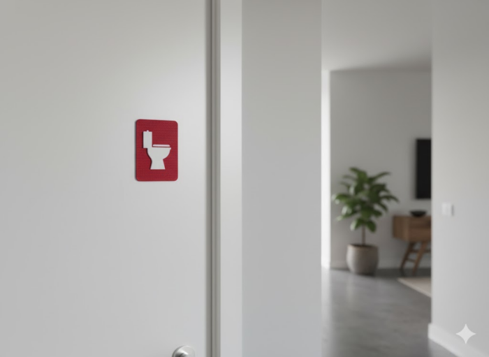 Toilette Rot Weiß