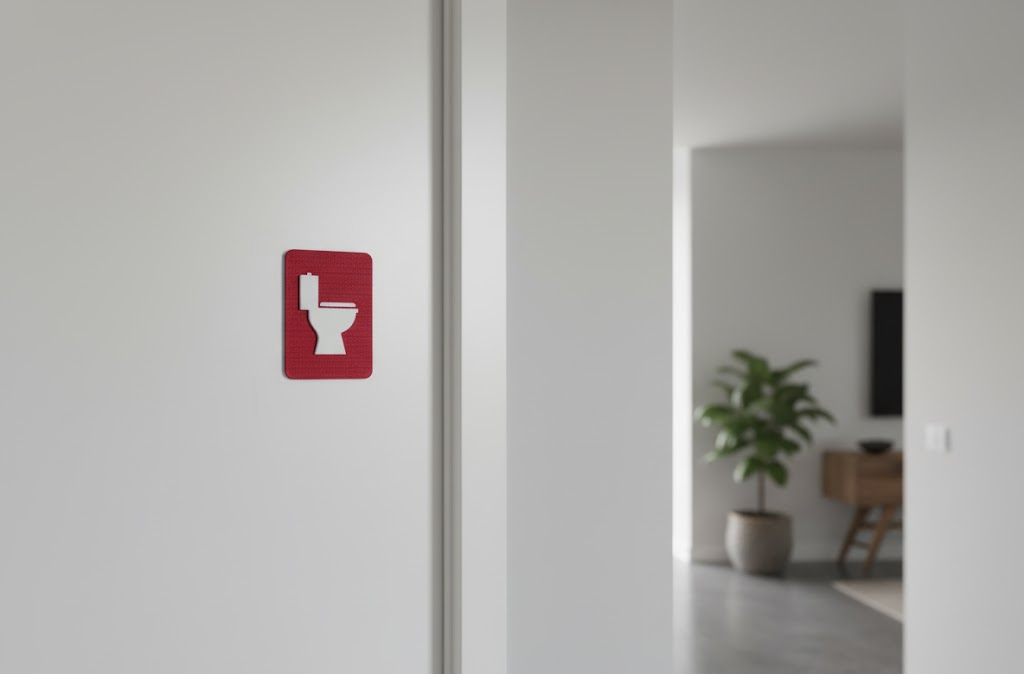 Toilette Rot Weiß
