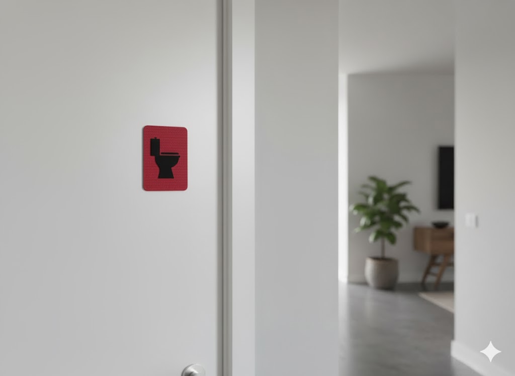 Toilette Rot schwarz