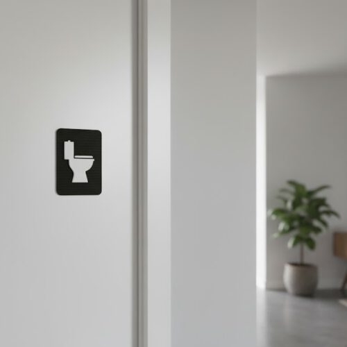 WC Schild mit Toilettensymbol
