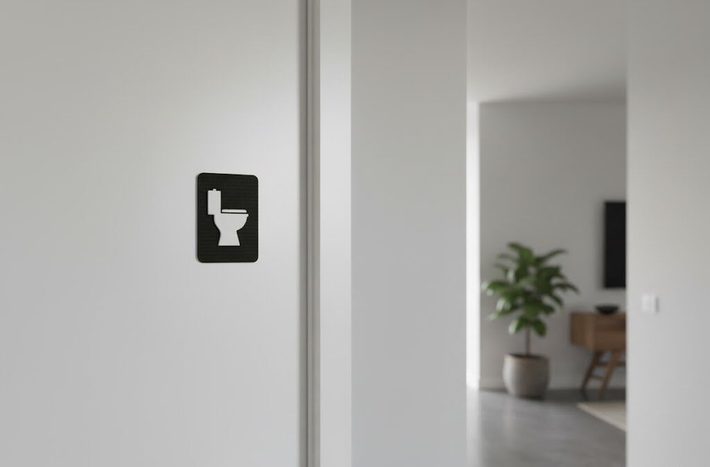 WC Schild mit Toilettensymbol
