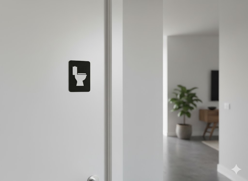 WC Schild mit Toilettensymbol