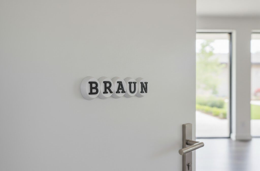 Türschild Circly Weiß Schwarz 5cm