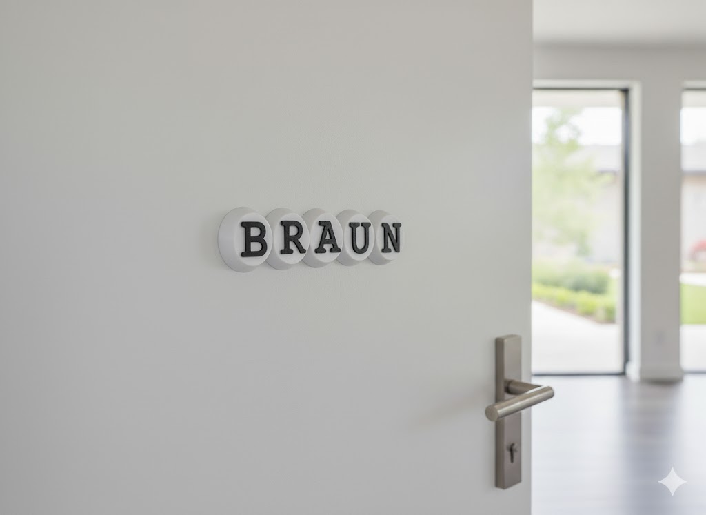 Türschild Circly (Höhe 5cm) 2 Türschild Circly Weiß Schwarz 5cm