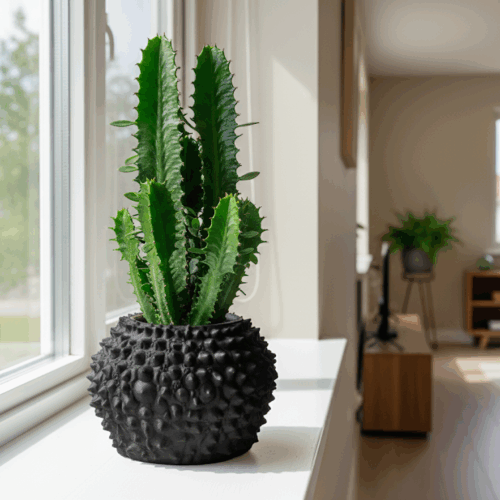 Design Übertopf Stachelig Spicky Schwarz