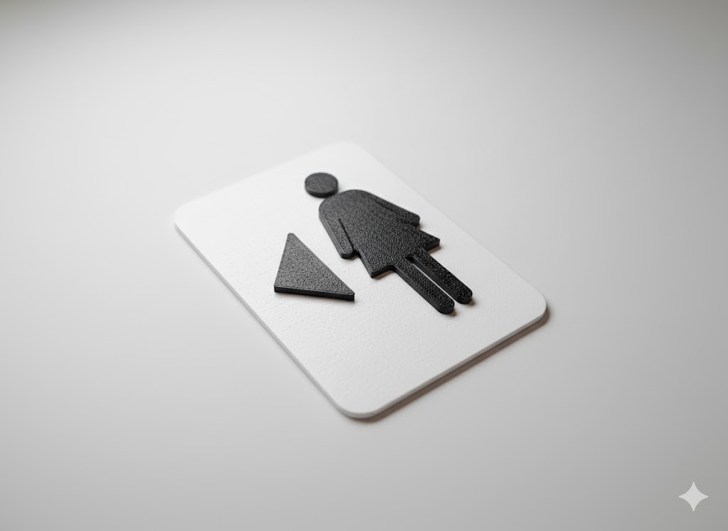 WC Schild Damen links closeup