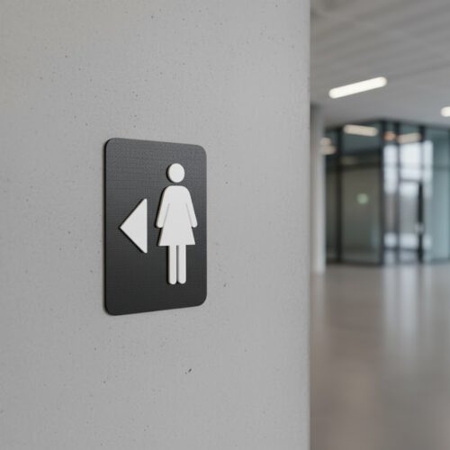 WC Schild Damen links schwarz weiß
