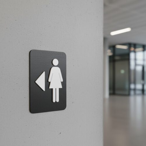 WC Schild Damen links schwarz weiß