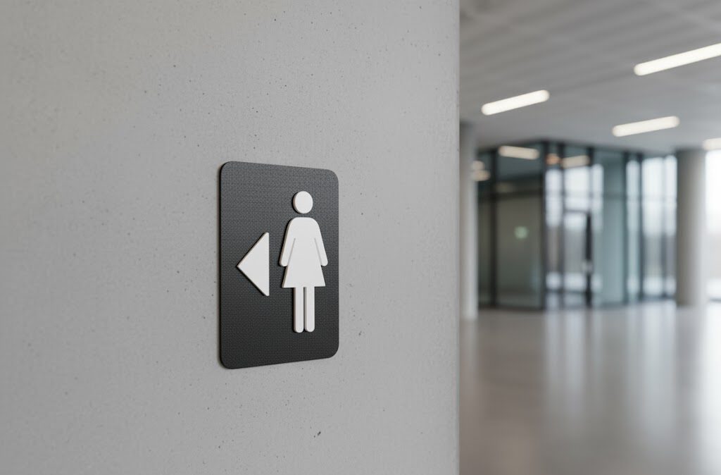 WC Schild Damen links schwarz weiß