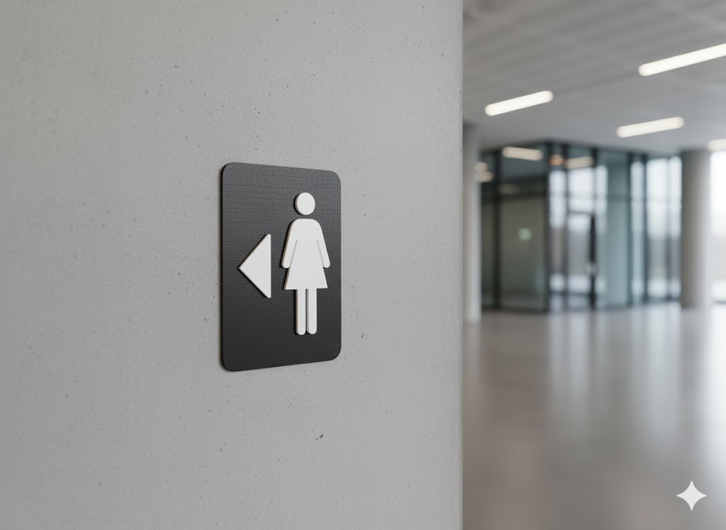 WC Schild Damen links schwarz weiß