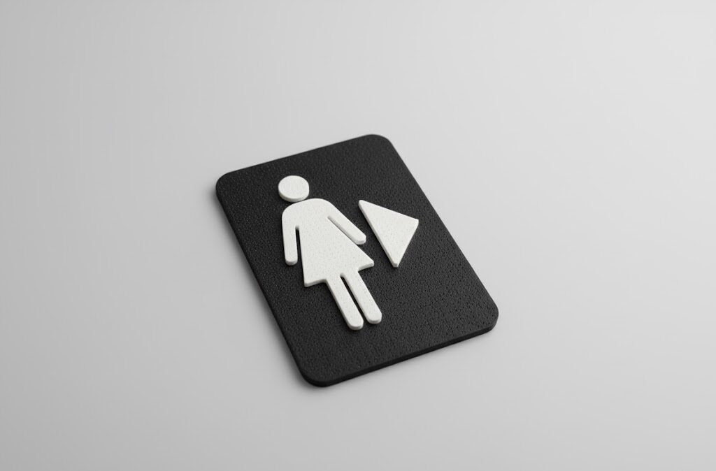 WC Schild Damen rechts closeup