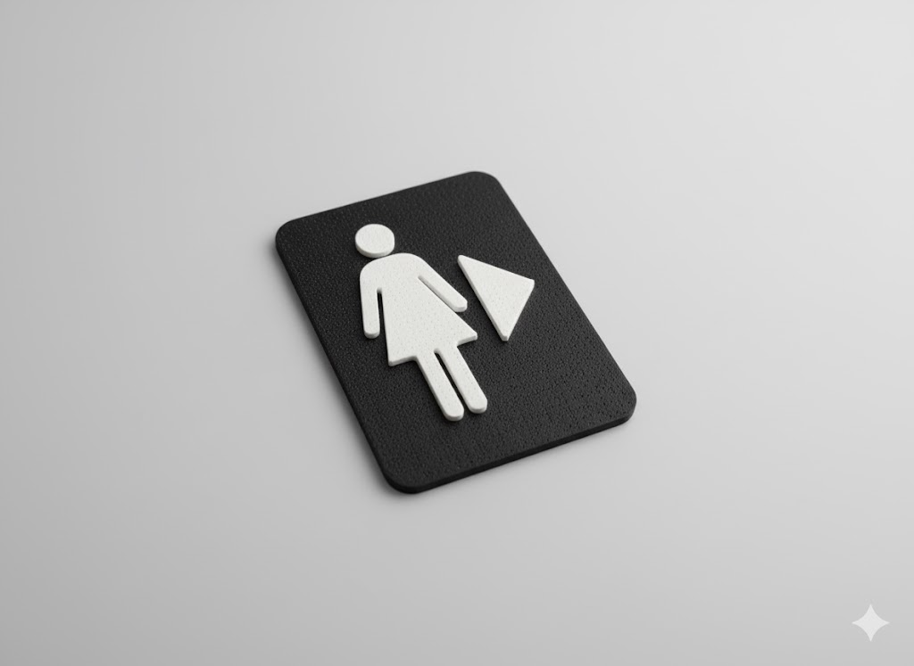WC Schild Damen rechts closeup
