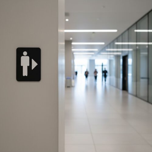 WC Schild Herren rechts schwarz wieß