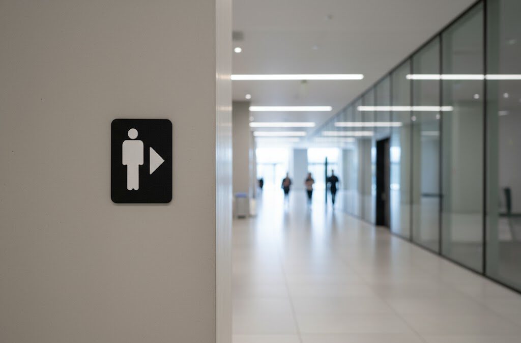WC Schild Herren rechts schwarz wieß