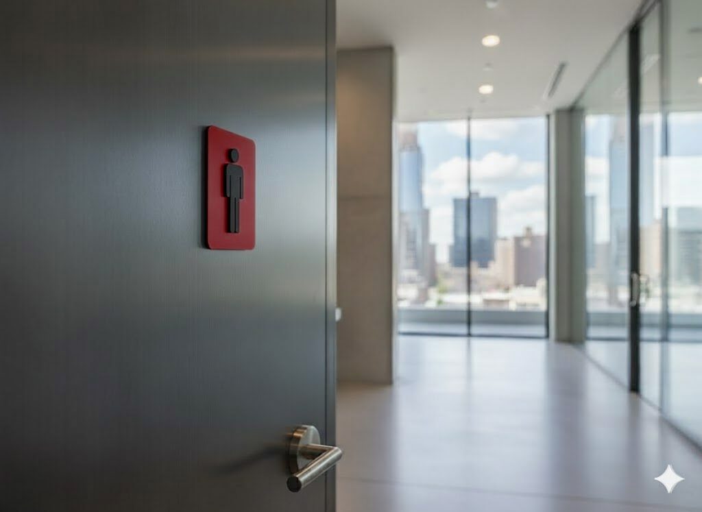 WC Schild Herren rot schwarz