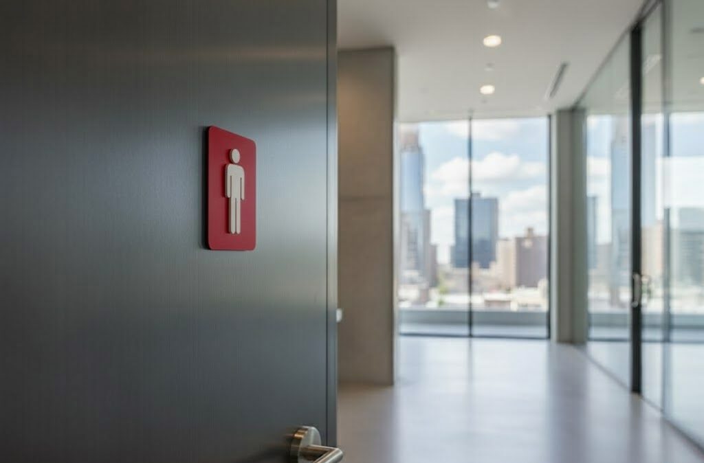 WC Schild Herren rot weiß
